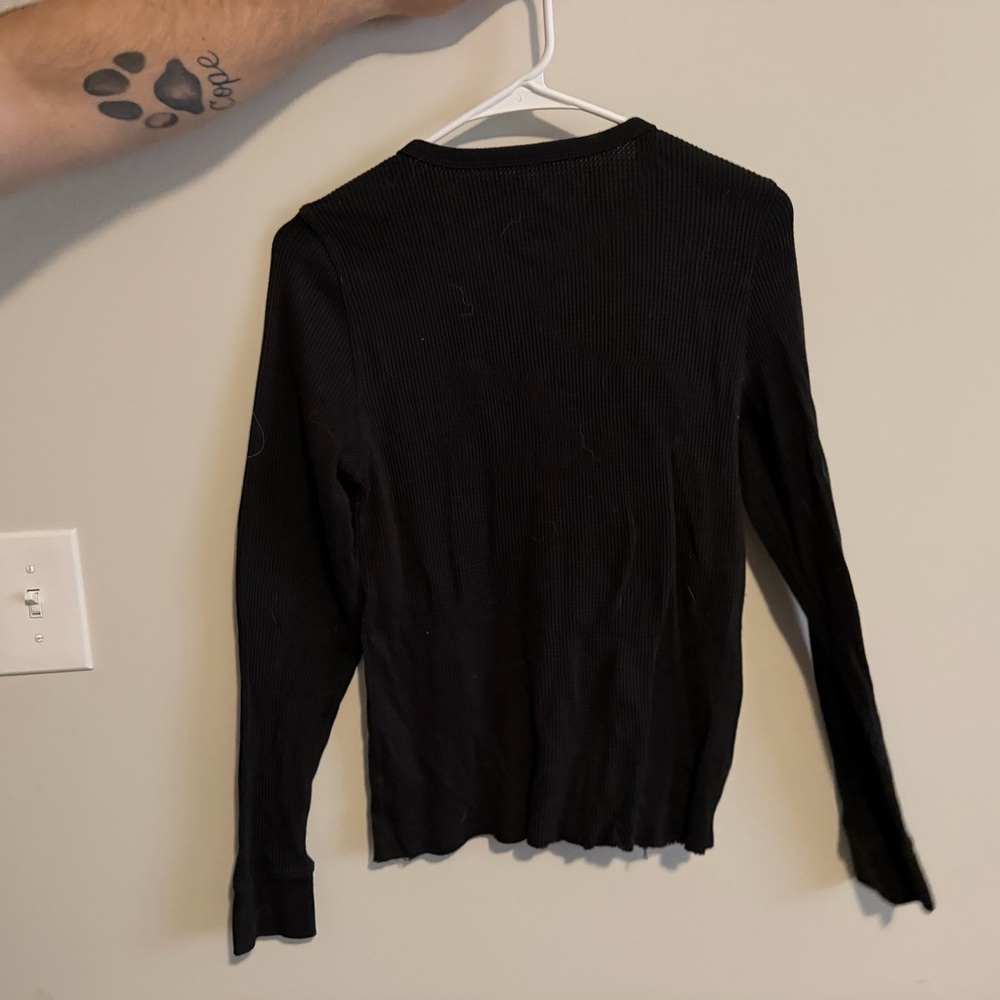 American Eagle Outfitters Black Ribbed Long Sleeve Tee - Picture 2 of 3